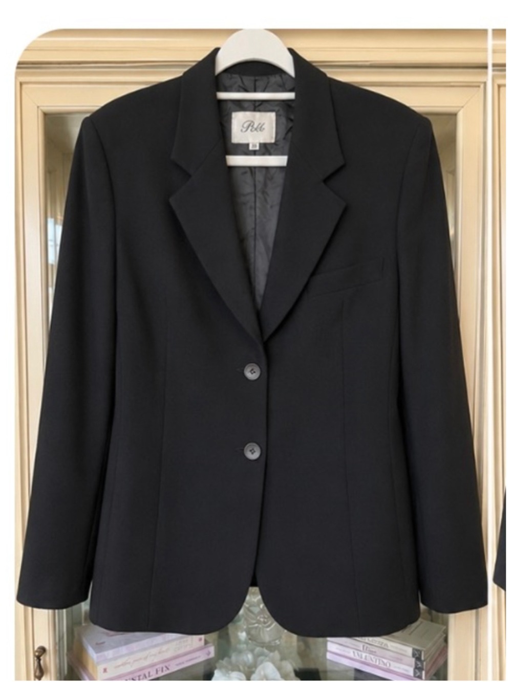 Polo Black Viscose Wool Blazer Size 38/6 Vintage